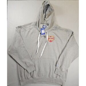 Blue 84 Miami Heat Hoodie Mens 2XL Gray NBA Basketball Embroidered NWT